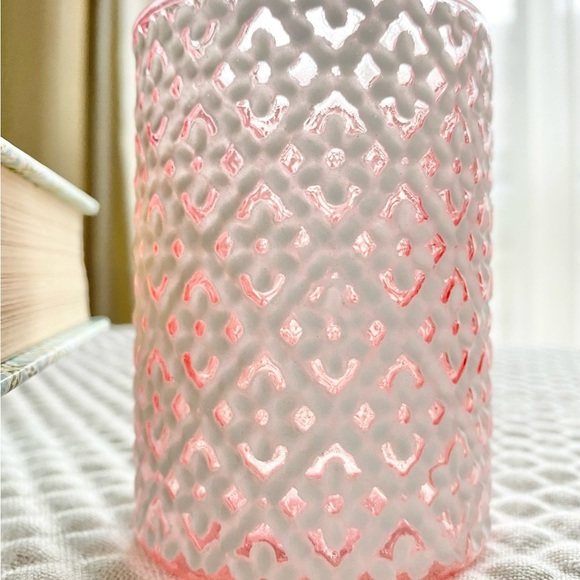 New Pink Cottage Ditsy Floral Glass Votive Tea Light Candle Holder 4” x 3” - Picture 6 of 7